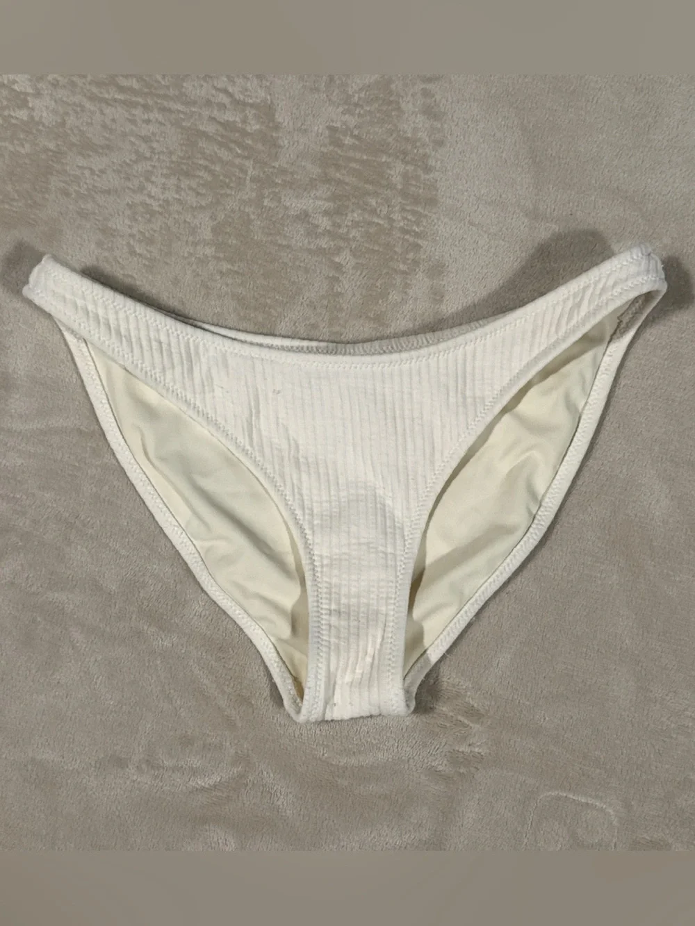 triangl swimwear White Ribbed Bikini Bottom